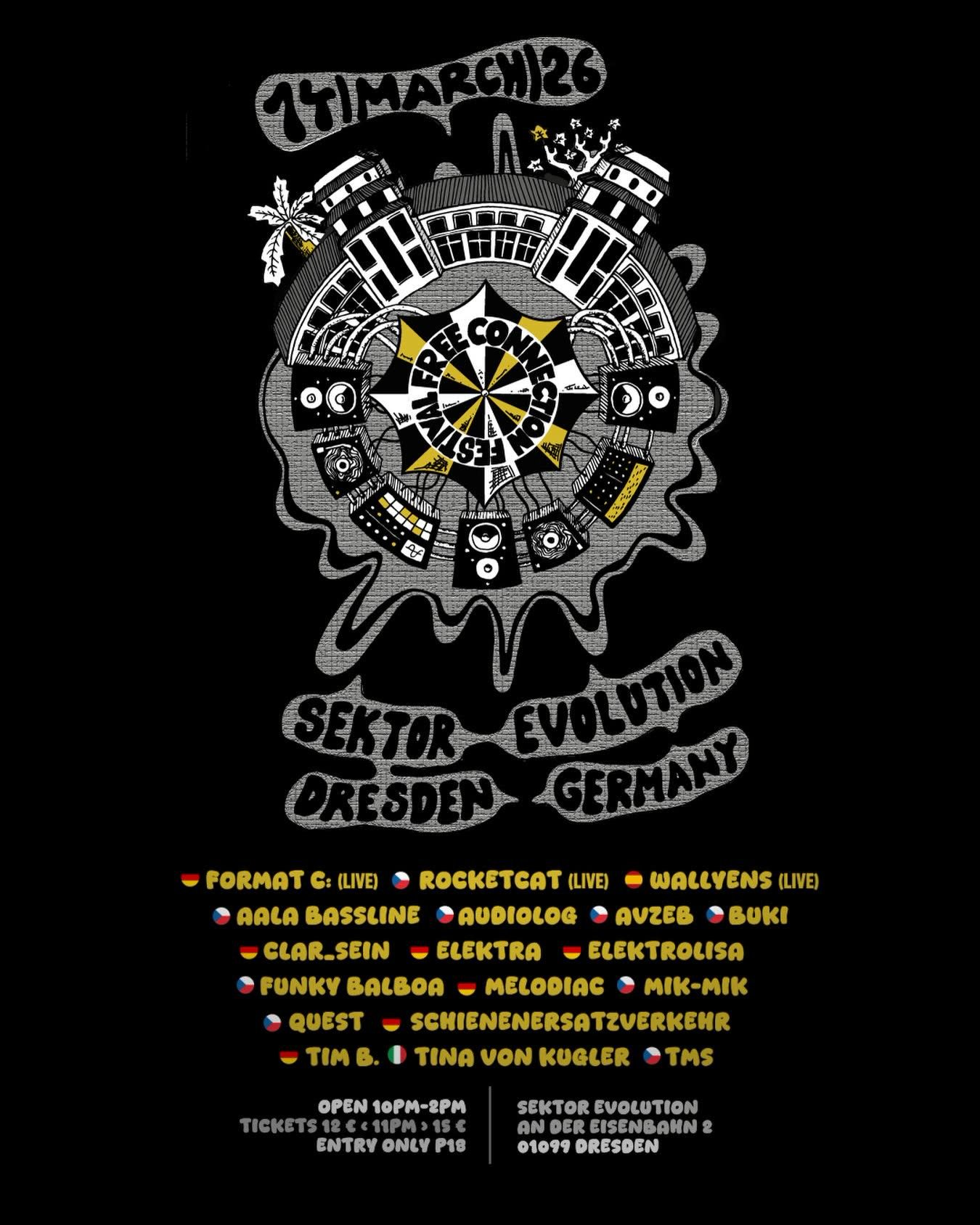 Flyer de Free Connection Festival · Dresden